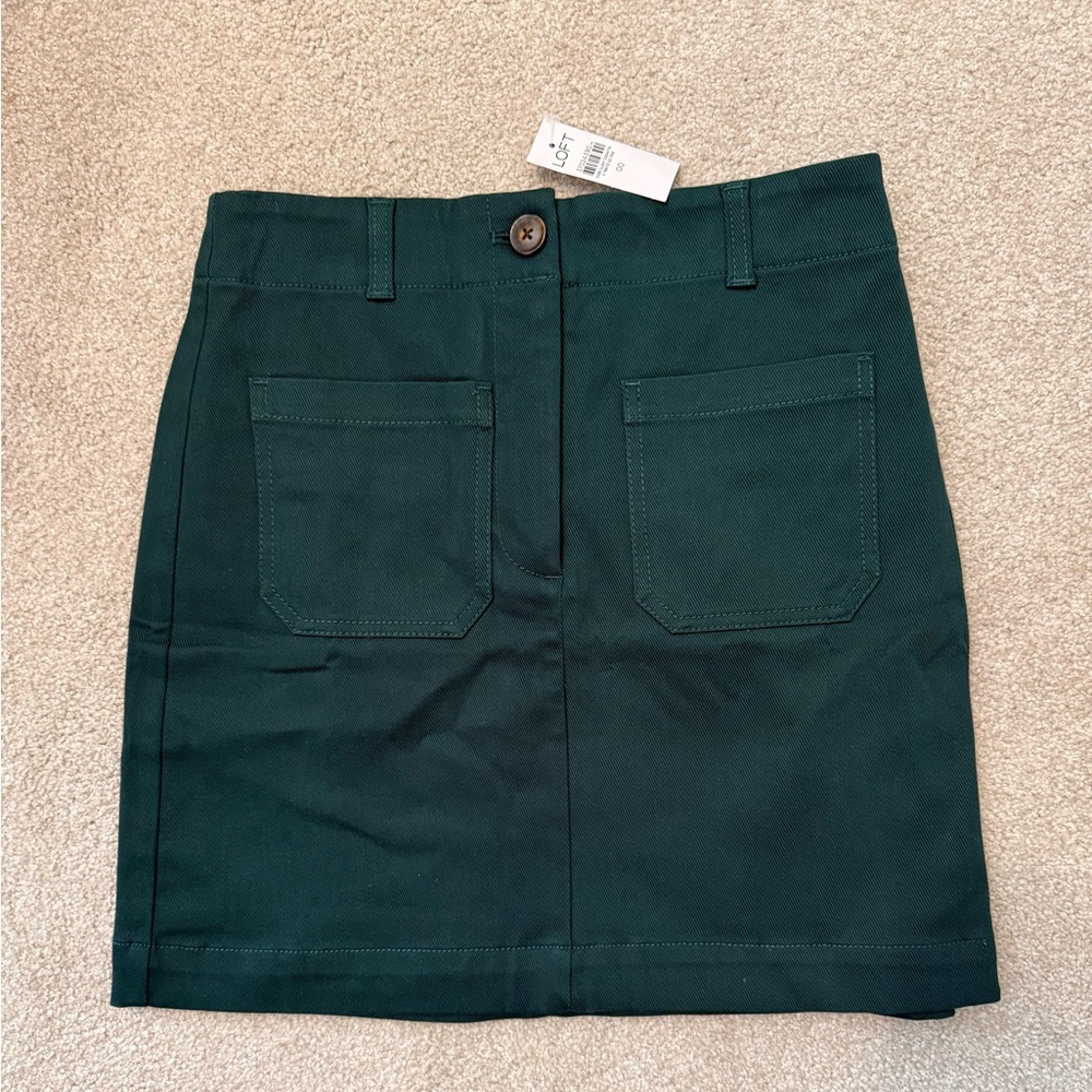 LOFT Dark Green Midi Skirt